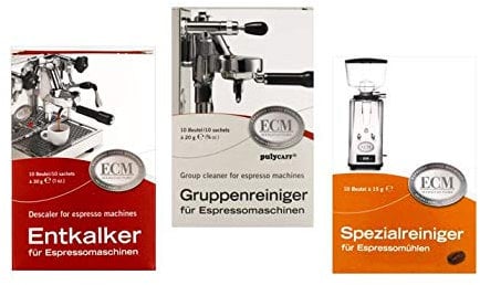 ECM Entkalker, Gruppenreiniger und Mühlenreiniger je 10 Tüten Sparset Bundle