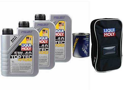 3L Motoröl Liqui Moly Top Tec 4100 5W-40 1x MANNOL Motor Flush ADDITIV Tasche