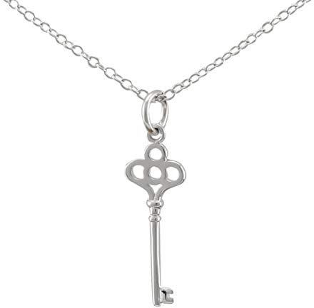 Serebra Jewelry Pendentif Clé Collier en Argent 925 Femme Homme