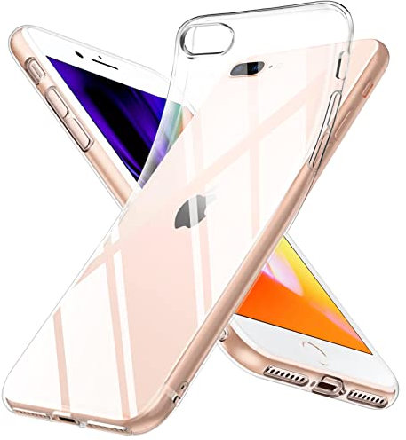 DOSMUNG Klar Hülle für iPhone 8 Plus und iPhone 7 Plus (5.5), Flexible Minimalistische Silikonhülle Weiche Case Stoßfeste Kratzfestigkeit Handyhülle für iPhone 8 Plus | 7 Plus, Durchsichtig