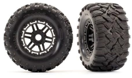 Traxxas 2 pneus + Jantes Noires Tout Terrain 2.8 Maxx TRX8972
