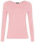 Womens Ladies Long Sleeve Round Neck Top T-Shirt Top Women's Plus Sizes Women's Plain Long Sleeve - Ladies Crew Neck Fitted T Shirt Blouse Plain Casual Tees BabyPink_S-M