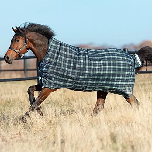Horseware Rhino WUG 100g lite Regendecke Hunter Check Gr. 145 cm, grün und braun mit navy-blauen Akzenten