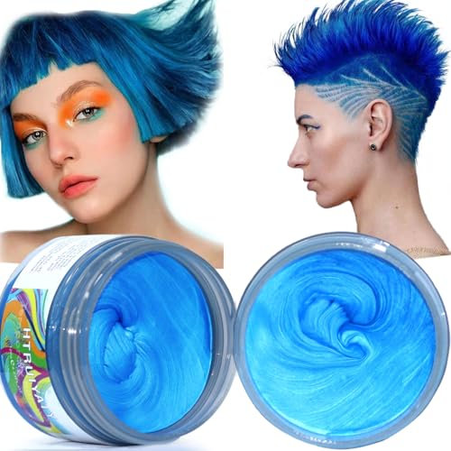 2pcs Blau Haarfarbe Wachs Temporäre Farbe auswaschbar Haarfarbe Ton Für Halloween Cosplay Haar Modellierwachs Natürliche Haarfärbemittel Wachs