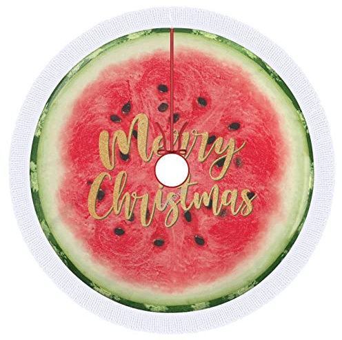 Grande gonna per albero di Natale a quadri, motivo bufalo, sicomo/fichi a grappolo in peluche con nappa, decorazioni per albero di Natale, 90 cm