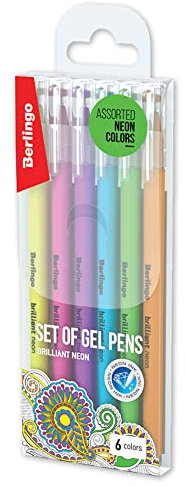 Berlingo Gelstifte Set, Kugelschreiber, mit Kappe, Mehrfarben, 0,8 mm Strichbreite, für das Büro, das Home Office oder die Schule und Uni