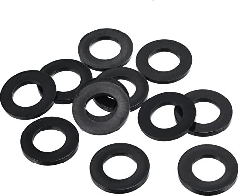 PATIKIL M16 Rondelle Plate en Nylon, 8 Paquet 16mm ID 30mm OD Étanchéité Espaceur Joint Anneau pour Robinet Tuyau Eau Tuyau Fixation Boulon,Noir