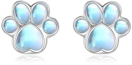 Pfote drucken Ohrringe Sterling Silber Hund Ohrringe Stud Hund Mom Geschenk für Frauen