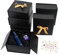 CHARMGIFTBOX Schwarz Geschenkbox Groß, 22 x 21 x 6,5cm, 6 Stück Geschenkboxen mit Deckle und Premium-Band zum Verpacken von Hochzeiten und Geburtstagsgeschenken, Karton mit Doppeltür-Design