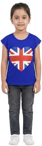 A2Z 4 Kids Girls England Football Heart Print T-Shirt Age 5-13 Royal