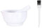 3.3inch Porcelain Mortar and Pestle, Ceramic Spice Garlic Herb Grinder Mixing Grinding Bowl, Crusher Set, Pills Crusher, Manual Spice Mill Blender with Brush-White