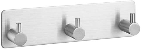ZMNVHJ Percheros Pared con 3 Ganchos Ganchos Adhesivos para Pared Colgadores Adhesivos Resistentes Acero Inoxidable 304 Perchas Adhesivas Con Almohadillas Adhesivas 3M para Cocina Y Baño