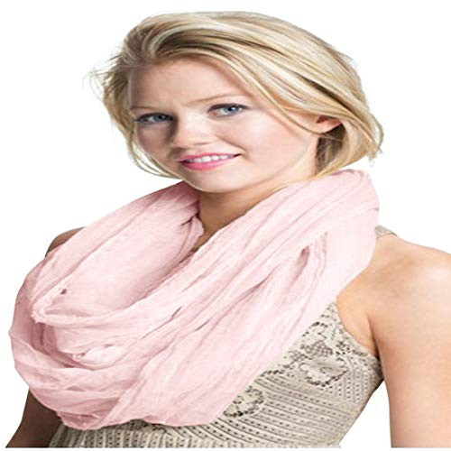 CJ Apparel Light Pink Nepalese Mobius Infinity Scarf Snood Cowl Circular Tube Eternity Shawl Pashmina Hand Made in Nepal