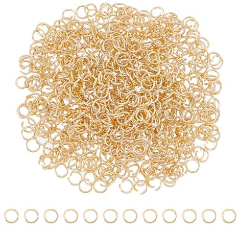 UNICRAFTALE 800 STK 304 Edelstahl Offene Biegeringe 5mm Runde Ringe Goldene Biegeringe Metallverbinder Für DIY Schmuckherstellung Und Schlüsselanhänger Zubehör Ohrringe Armbänder Herstellung
