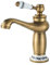 Namuoto Robinet Rétro Salle de Bain, Robinet de Lavabo Poignée en Céramique Mitigeur Monocommande Lavabo, Robinet Salle Bain Eau Chaude et Froide, Laiton