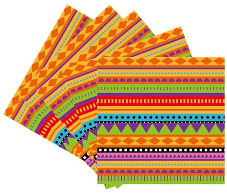 Mexikanische Fiesta-Servietten Party Deko, 20PCS Bunte Streifen Serviette Cinco De Mayo Mexikanische Thema Partyzubehör, Mittagessen Abendessen Serviette Party Tischdeko