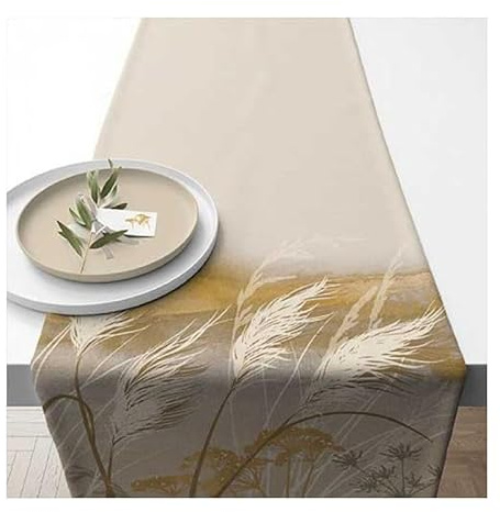 Ambiente Tischläufer Läufer Table Runner / 40x150 cm / Gräser im Wind / 100 % Baumwolle Frühling Sommer Tischdekoration Serie Waving Grass