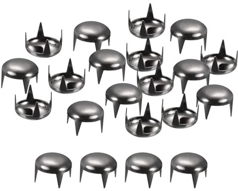 sourcing map 200 Stück 10mm schwarze runde Kuppelnieten Metallkrallenperlen Nagelkopfnieten Spike Nieten Punk Rock DIY für Lederhandwerk Kleidungsgürtel Tasche Schuharmband Zubehör