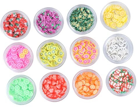 Healeved Slice Nail Decoration Set Clay Fruit Slice Nail Art Assorted Fruit Designs Watermelon Strawberry Lemon