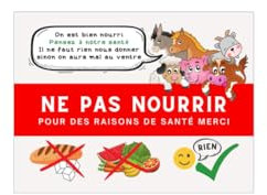 Plaque ne pas nourrir les animaux pancarte panneau ne pas donner à manger pour des raisons de santé taille 15x20cm
