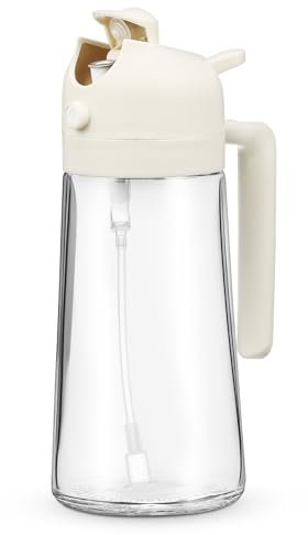 ABOOFAN Botella Pulverizadora De Aceite De Oliva Vertedor Dispensador De Aceite De Cocina Pulverizador De Precisión De Vidrio Botella De Aceite De Oliva De 470Ml Para El Hogar
