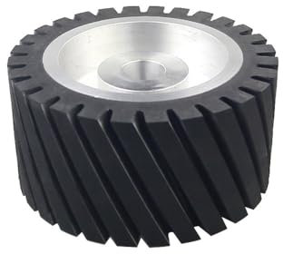 150 * 75mm roue de Contact en caoutchouc dentelé ponceuse à bande polisseuse roue ensemble de courroie de ponçage, ID 25mm