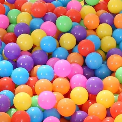 Putentfun Ball Pit Balls 100 Pack,Playballs,Colourful Pit Balls for Kids Baby,Plastic Balls for Pool, Playing Area,Crush Proof Small Baby Balls with Smooth Surface & No Sharp Edges