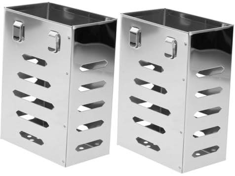 Amosfun 2 Piezas Porta Palillos Canasta De Cubiertos Organizador De Almacenamiento De Cubiertos Soporte Para Para Colgar En La Pared Escurridor De Palillos Acero Inoxidable