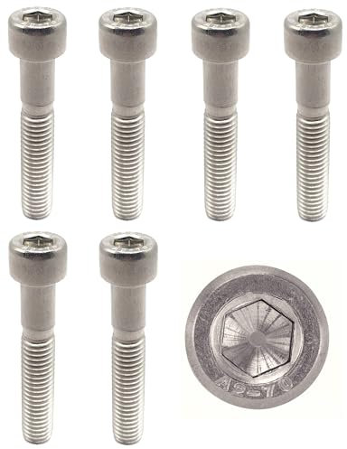 Vis INOX M6x80 mm tête cylindrique BTR Ø 6x80 mm | Vis M6 x 80mm CHC à 6 pans creux (clé allen) | Acier Inoxydable A2-70 (V2A/304) | ISO 4762 / DIN 912 : LOT DE 5 Pcs - ProRaje