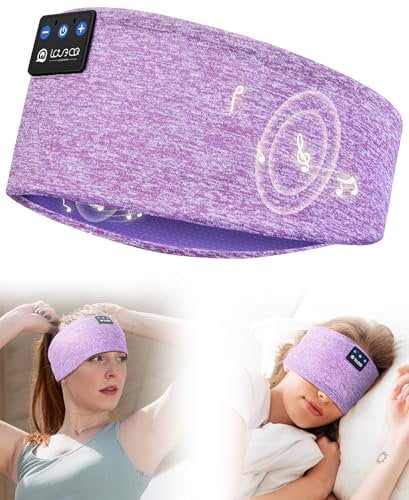 Sleep Headphones Headband, Sleeping and Sport Snoozeband with Thin HD Hi Fi Bluetooth Speakers, Wireless Music Headband Headphones for Men Women Teens Relax Travel Yoga