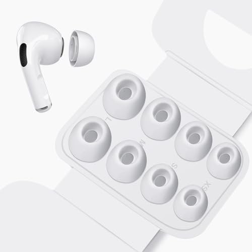HEEKIM Replacement Ear Tips for Airpods Pro/Airpods Pro 2 with Noise Reduction Hole, 3 Pairs Silicone Non-Slip Replacement Earbuds Fit Charging Case (S/M/L) (Silicone XS/S/M/L)