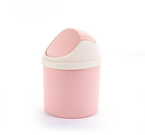 DTQBYOY Cubo de la Basura Mini cubo de basura creativo con cubierta for escritorio, cesta for basura de plástico, cubo de almacenamiento pequeño for el hogar y la Oficina Barato y Asequible