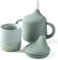 Moonkie Baby Sippy Cup Set, Silicone Baby Cups 2oz & 3 Stages Toddler Training Bottle 4oz, Weaning Essential for 4M+, BPA Free, with Capacity Markings, for Toddler 6-12 Months(Mint Set)