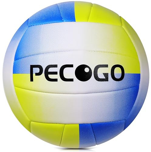 PECOGO Volleyball Größe 5 PU Leder Weich Indoor Outdoor Volleyball Sport Training Spiel Spiel Ball für Anfänger, Teenager, Erwachsene, 8.2