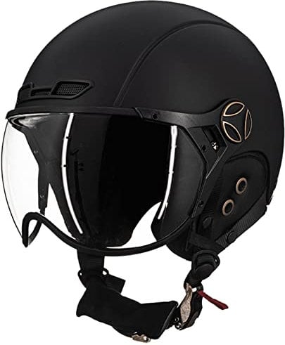 ILM Fahrradhelm für Damen Herren Erwachsene Fahrrad Ski Snowboard Helm mit Abnehmbarem Visier Ohrenschützer ASTM CPSC und CE Z102,Mattschwarz,L