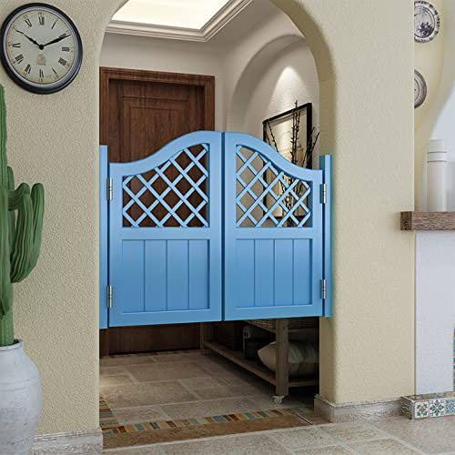 Porte a battente in legno massello ad arco per bar, stile occidentale, porta interna a doppia azione per pub e terrazze, dimensioni personalizzate L 95 x A 70 cm, blu1