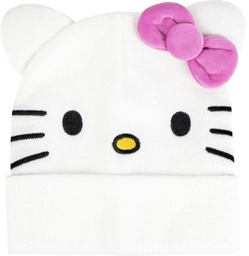 CERDÁ Life's Little Moments Unisex Kinder Baskenmütze Gorro Punto Hello Kitty Suave, Cálido Con Diseño Oficial - Gorro Hello Kitty Ideal Invierno, Protección Viento Y Frío