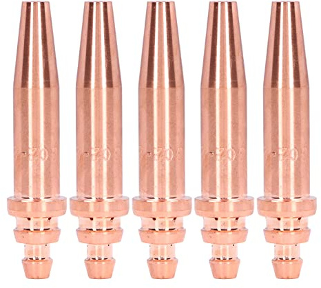 Buse Chalumeau Oxygene Acetylene, 5 Pièces Buses de Coupe Acetylene ‑2, Cuivre 86x19mm - Vitesse de Coupe Rapide, Précision CNC, Accessoires pour Machine Intégrée