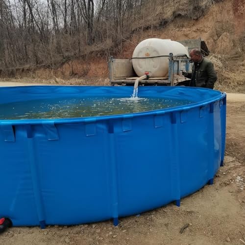 4 m oberirdischer Pool und erhöhter Fischteich, 4 x 1 m, Aquaponischer Wassertank für den Außenbereich, Gartendeck und Terrasse, 12500 l, 6,9 l tief, perfekt für Hinterhof-Genuss