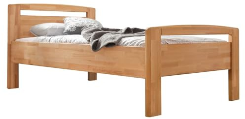 HOMELIV. Luise Seniorenbett, 100x200 cm, Kernbuche | Kernbuche-Seniorenbett, mit Bettkasten, 100x200 cm, Klassisch, Massivholz-Ausführung, für Schlafzimmer