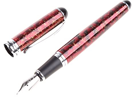 JINHAO X750 Füllfederhalter, rote Feder, schönes Geschenk, Business, M-Feder für Kalligraphie, Studenten, Schulbedarf, klassische Schreibwerkzeuge, Edelstahl, rechte und linke Hand