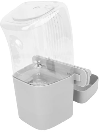 Qudinip Pet Cage Water Dispenser, 1200ml Large Capacity Hanging Water Bowl with Automatic Refill, for Cat Dog Crate (Grey)