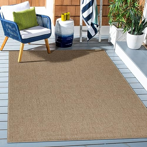 KADIMA DESIGN Küchenteppich Retro Vintage-Optik Wetterfest Langlebig Waschbar Belastbar Strapazierfähig Beige 160x230 cm Balkon Küche Oeko-TEX Zertifiziert | Jungfrau