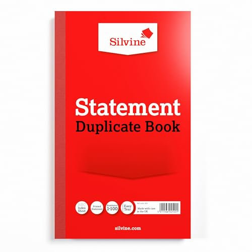 Silvine Duplicate Statement Book - Numbered 1-100 with index sheet (210 x 127mm)