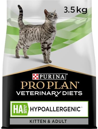 Purina Pro Plan Veterinary Diets HA Hipoalergénico para Gatos | 3,5 kg | Alimento Dietético Completo para Gatitos y Gatos Adultos | Para Reducir las Manifestaciones de Intolerancia
