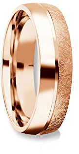 Herrenring Rotgold (Silber 925 hochwertig vergoldet) Ehering Trauring | Hochzeitsring Herren flach Verlobung Verlobungsring Herren Herr Freundschaftsring modern schlicht FF384 VGRT64