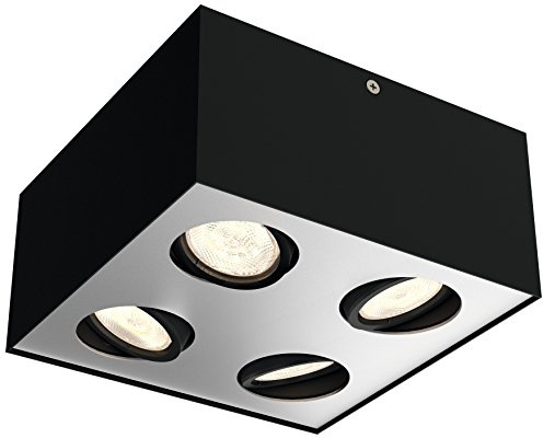 Philips MyLiving 5049430p0 4.5 W Black Point of Illumination – Point of Light (Black, Metal, 4 Bulb (S), 4.5 W, Warm White, 50 °)