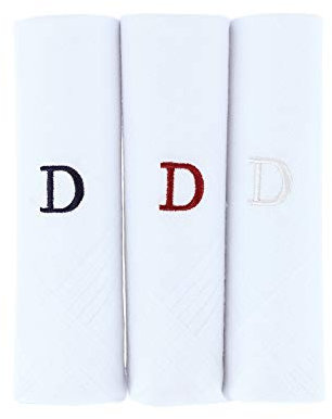 Umo Lorenzo Herren Taschentücher mit Initialen-Alphabet, Baumwolle, 3 Stück, rose, Einheitsgröße