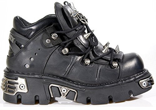 New Rock M.110-S1 Lederschuhe für Herren, Schwarz (42 EU, Schwarz) – EU 42, Schwarz , 40.5/40.5 EU