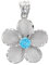 925 Sterling Silber Hawaiian Plumeria Blau Topas Damen Anhänger Halskette (Kommt mit eine 45 cm kette)